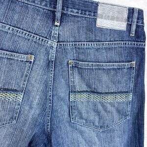 VTG South pole Denim Shorts Jorts Mens 38 Wide Leg Baggy Y2K Faded Embroidered